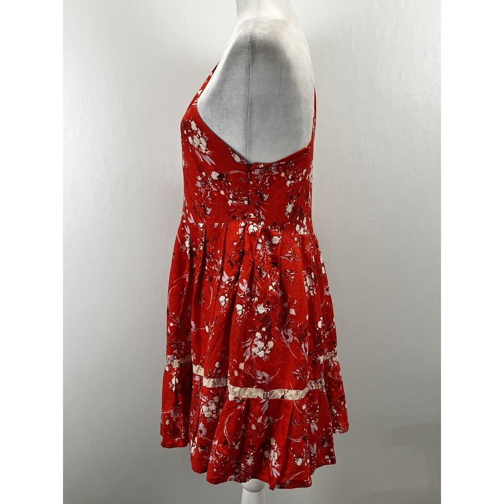 Free People All Mine Linen Blend Mini Dress Womens XS One Shoulder Babydoll Boho - Picture 2 of 8